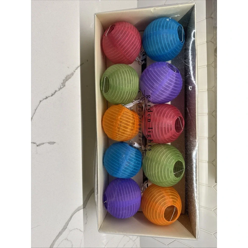 Pier 1 Imports Indoor/Outdoor String Of 10 Garden Lights Multicolor 9 Ft